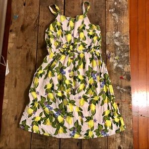 Zara Girls Linen Lemon Dress Size 13-14